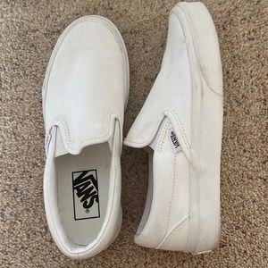Vans White Slip Ons